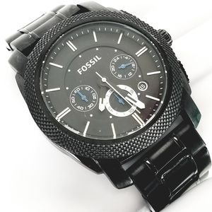 Fossil Machine Black Multi Dial Quartz Large Round